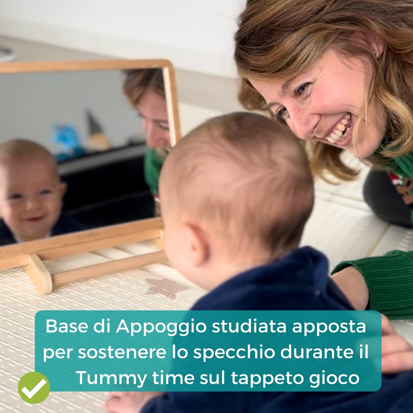 Montessori-Spiegel für die Bauchlage von Neugeborenen und das Kinderspiel - DrSilva