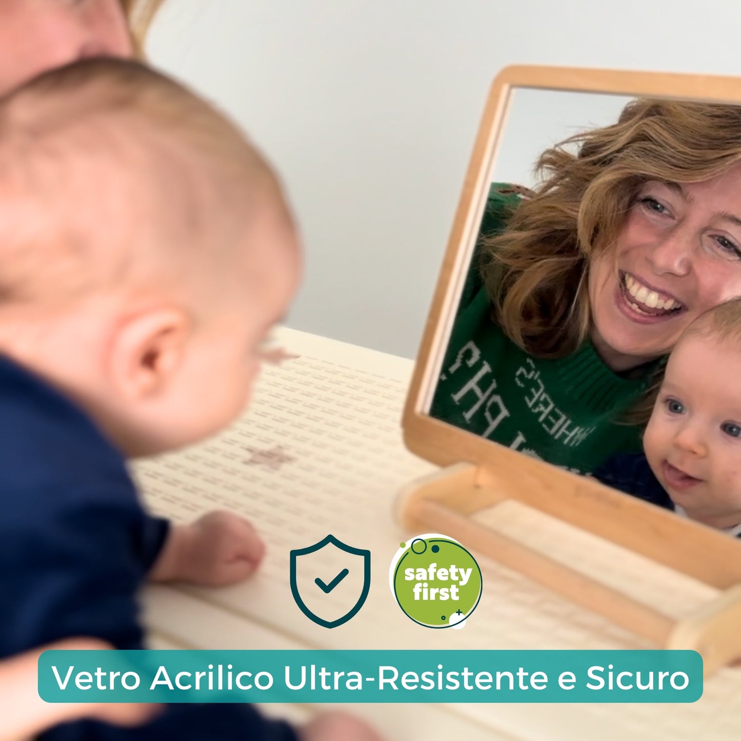 Montessori-Spiegel für die Bauchlage von Neugeborenen und das Kinderspiel - DrSilva