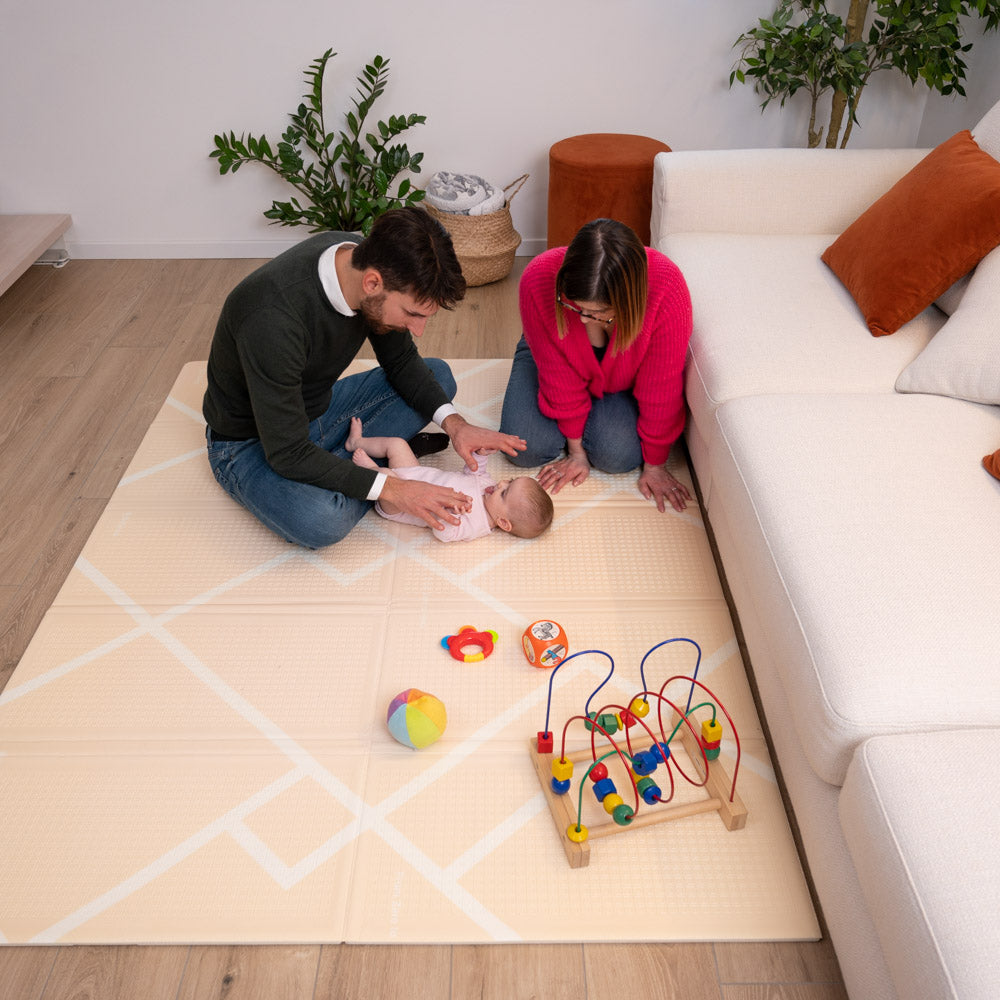 tappeto gioco from zero to hero su dr-silva.com - tappeto gioco per il tummy time del neonato e lo sviluppo motorio del bambino: pieghevole, sicuro, anti-urto, atossico, portatile, morbido, xpe, design giocoso e elegante, lavabile, spesso 1,5 cm, grande 200 cm X 150 cm