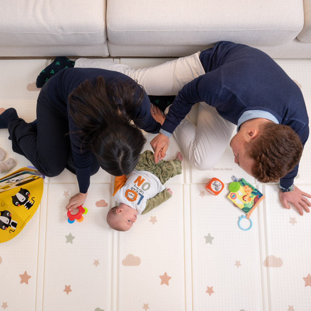 tappeto gioco from zero to hero su dr-silva.com - tappeto gioco per il tummy time del neonato e lo sviluppo motorio del bambino: pieghevole, sicuro, anti-urto, atossico, portatile, morbido, xpe, design giocoso e elegante, lavabile, spesso 1,5 cm, grande 200 cm X 150 cm