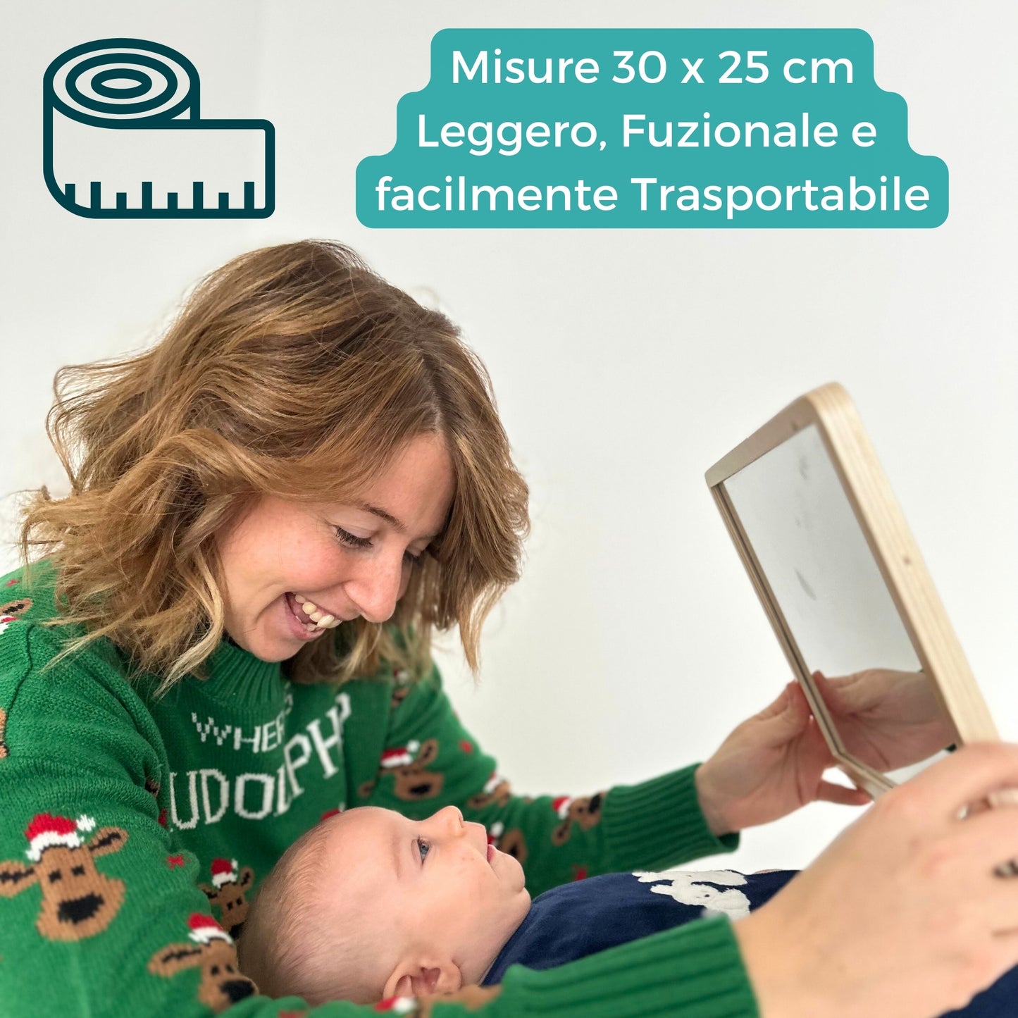 Specchio Montessori per il Tummy time del Neonato e il Gioco del Bambino - DrSilva