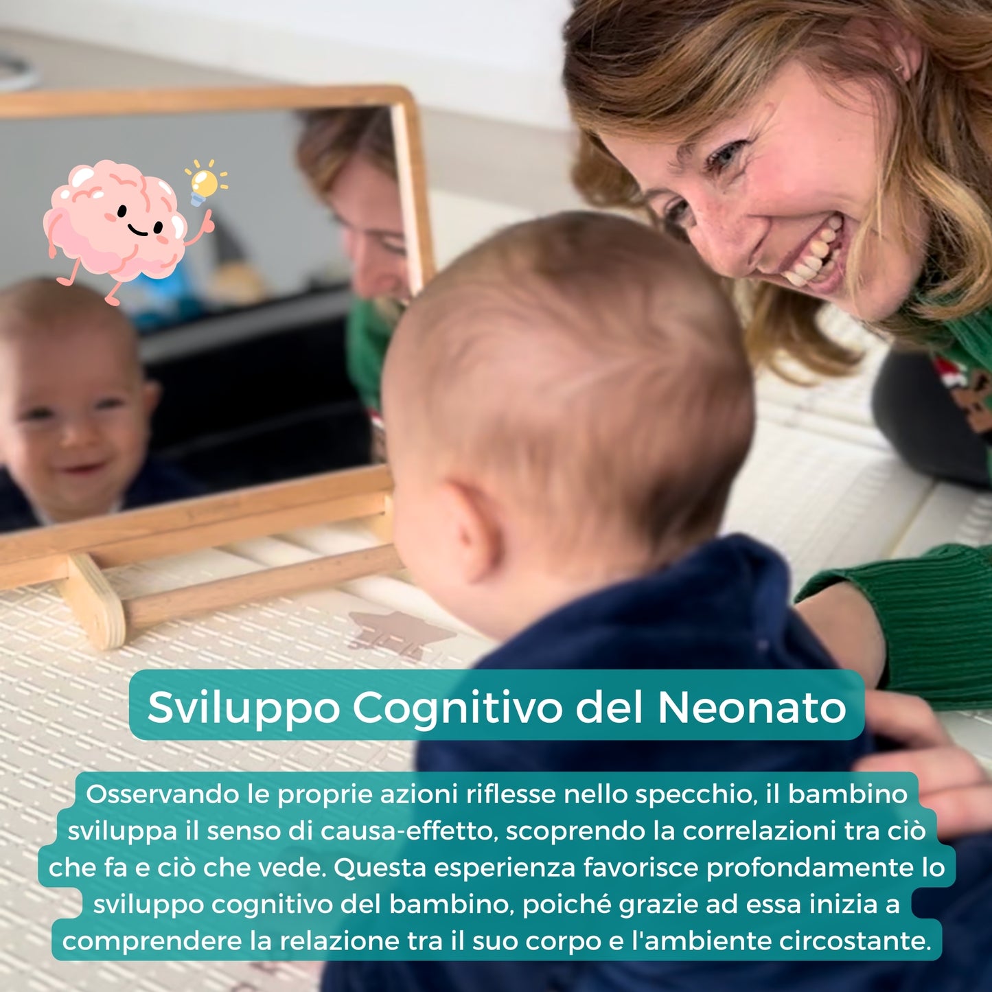 Specchio Montessori per il Tummy time del Neonato e il Gioco del Bambino - DrSilva