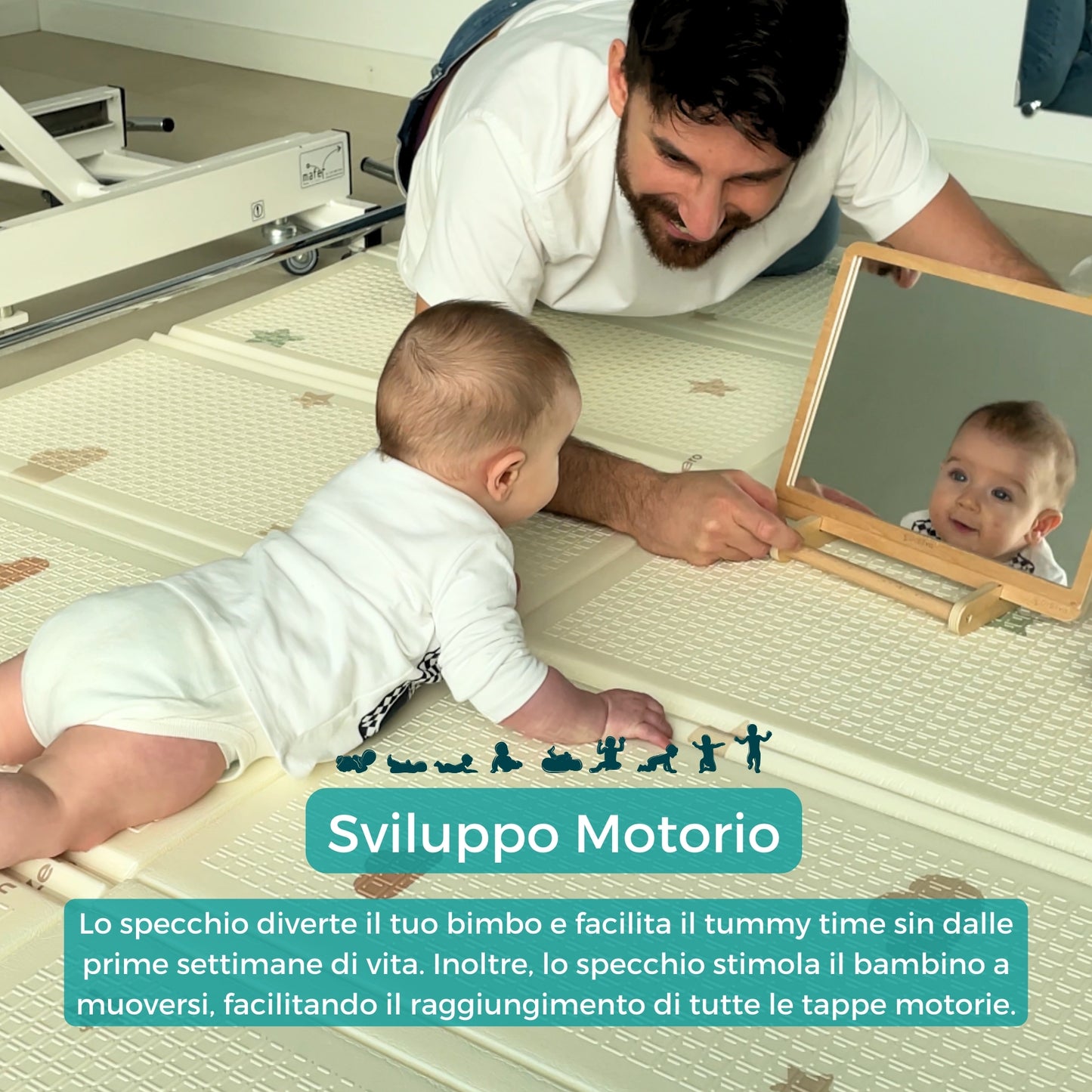 Specchio Montessori per il Tummy time del Neonato e il Gioco del Bambino - DrSilva