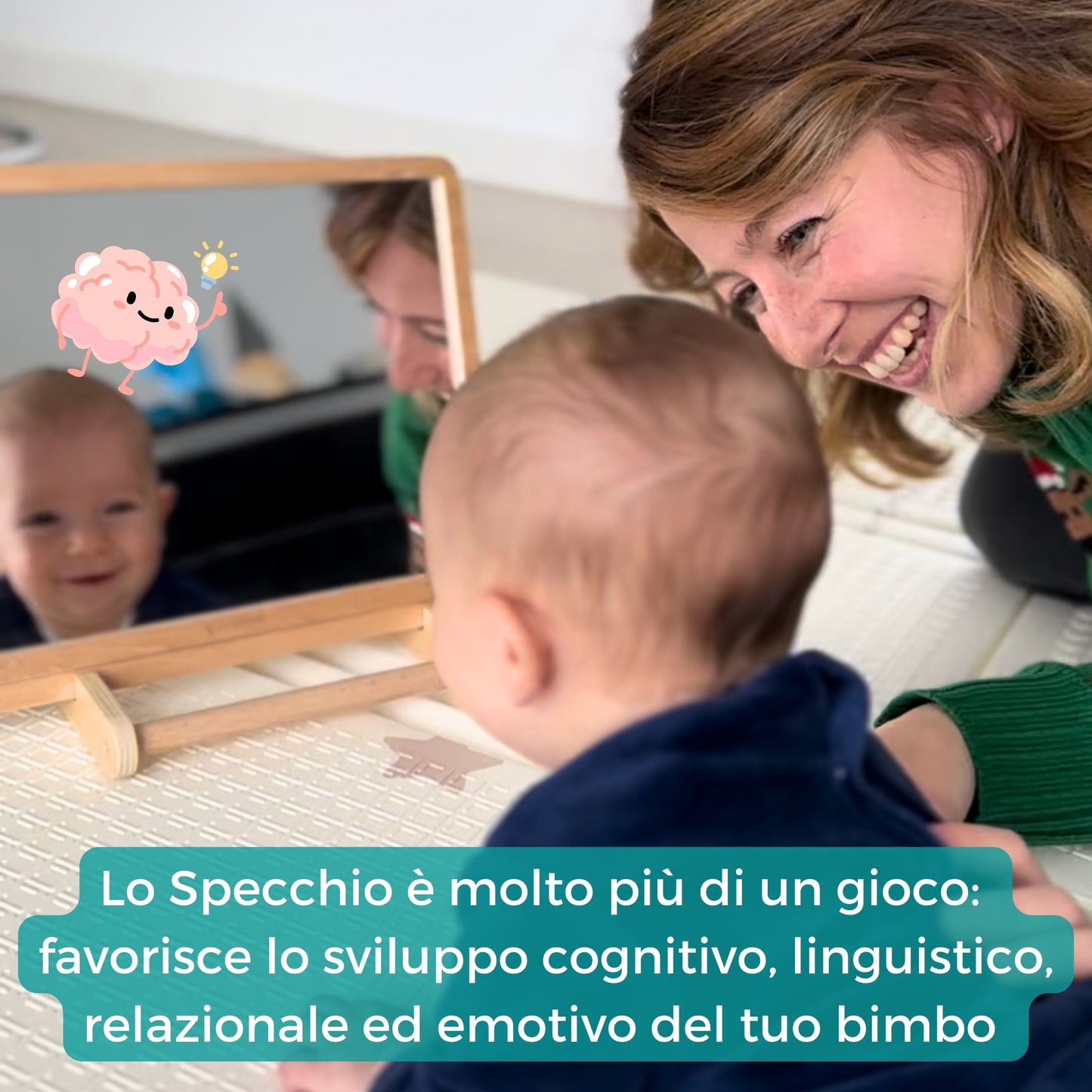 Specchio Montessori per il Tummy time del Neonato e il Gioco del Bambino - DrSilva