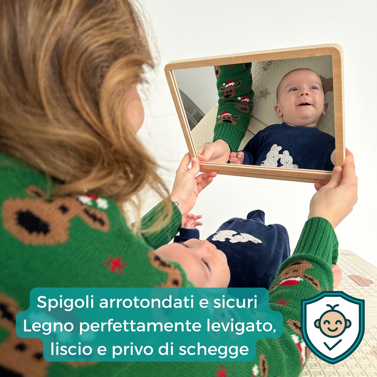 Specchio Montessori per il Tummy time del Neonato e il Gioco del Bambino - DrSilva